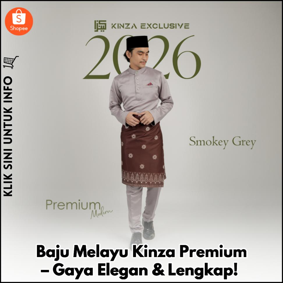 Baju Melayu Kinza Premium – Gaya Elegan & Lengkap!