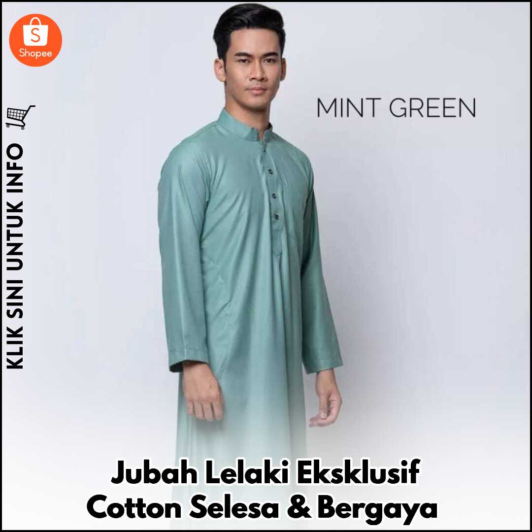 Jubah Lelaki Eksklusif Cotton Selesa & Bergaya