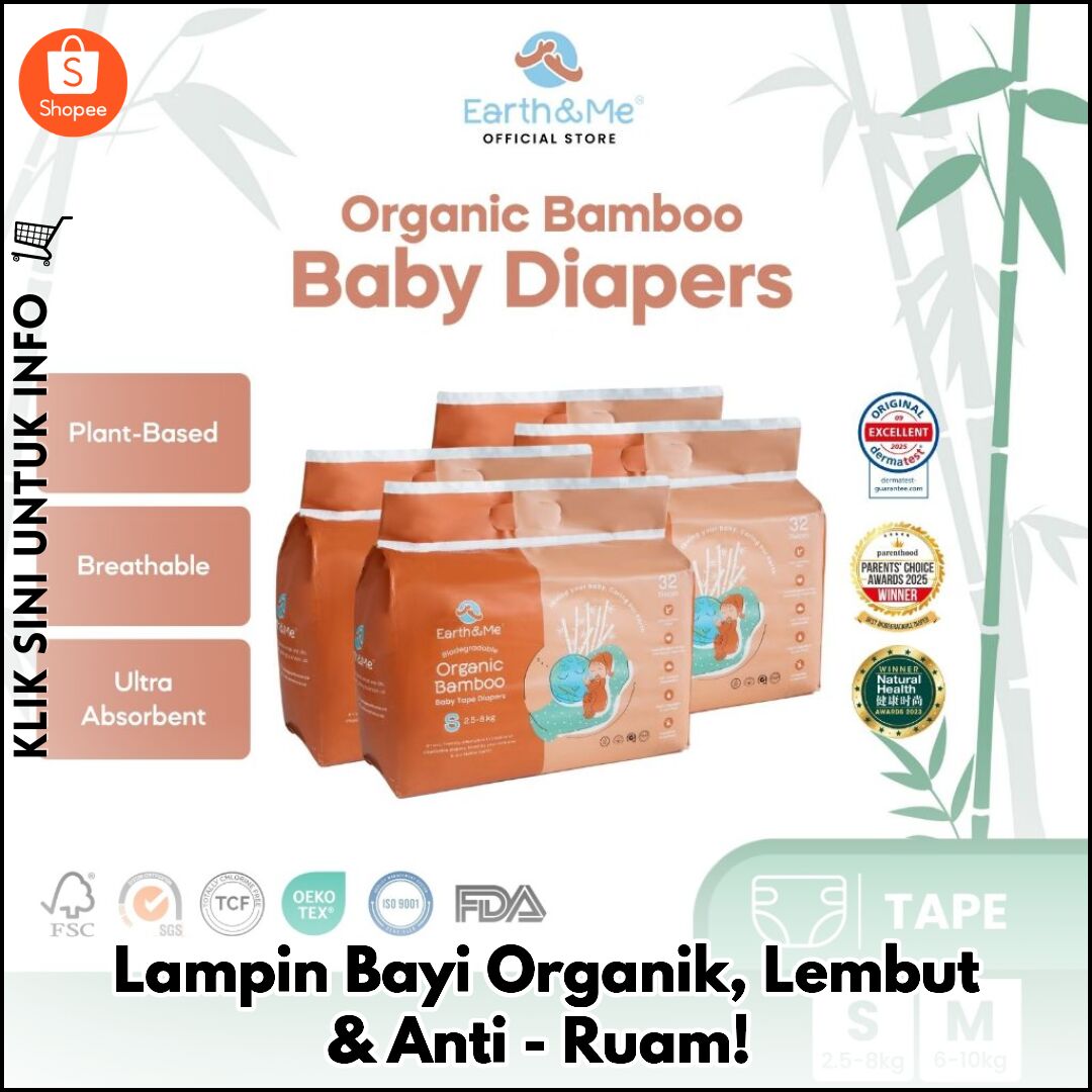 Lampin Bayi Organik, Lembut & Anti-Ruam!