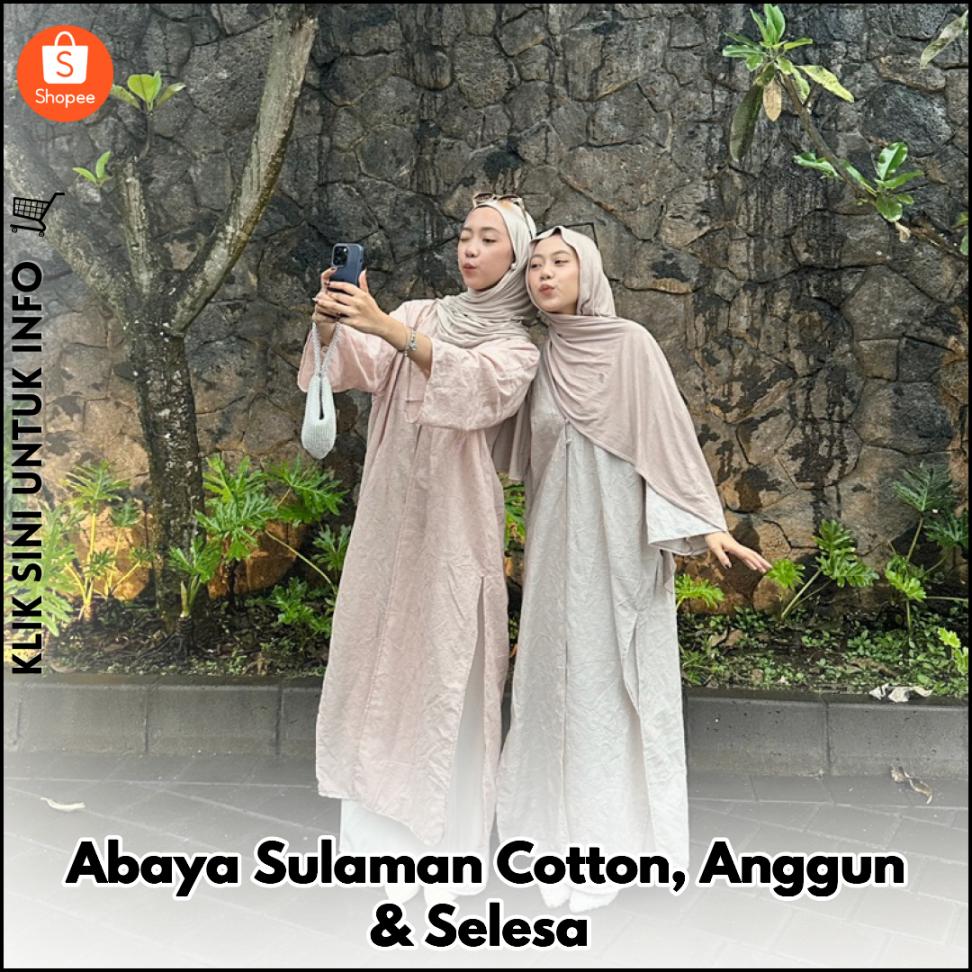 Abaya Sulaman Cotton, Anggun & Selesa