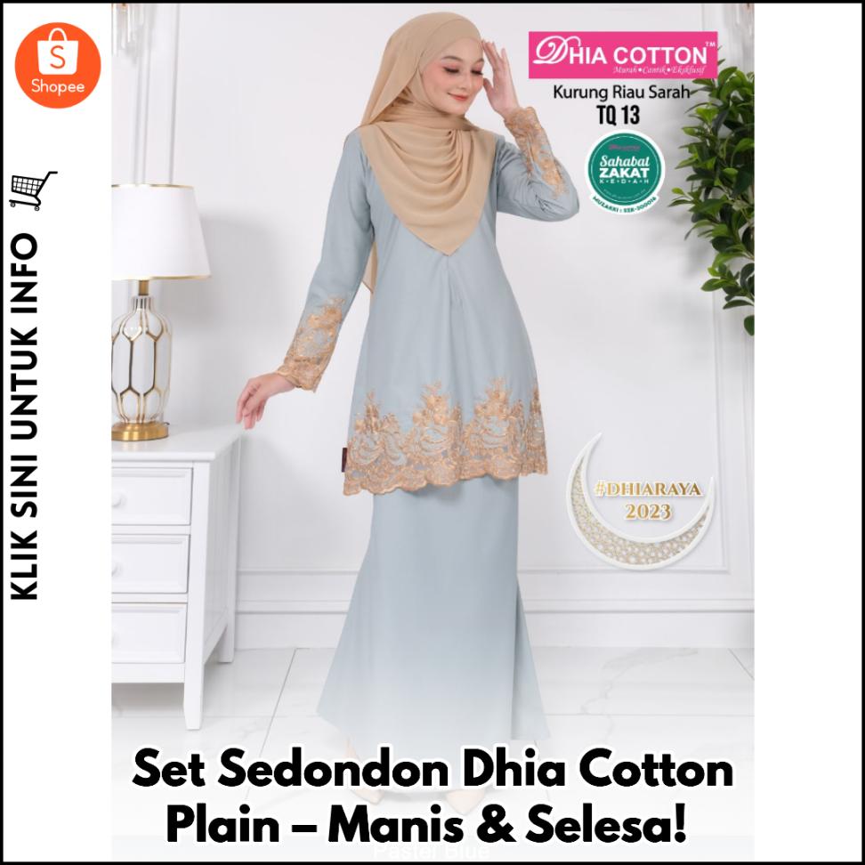 Set Sedondon Dhia Cotton Plain – Manis & Selesa!