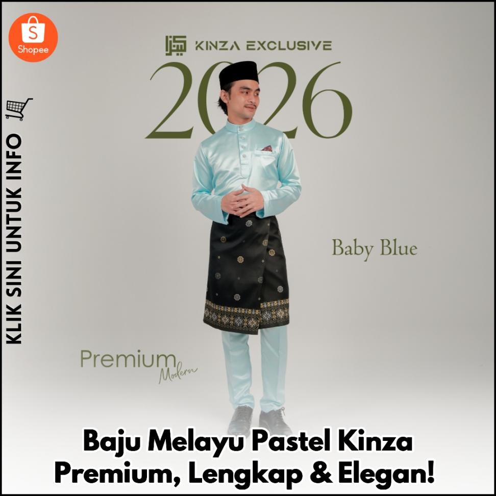 Baju Melayu Pastel Kinza Premium, Lengkap & Elegan!