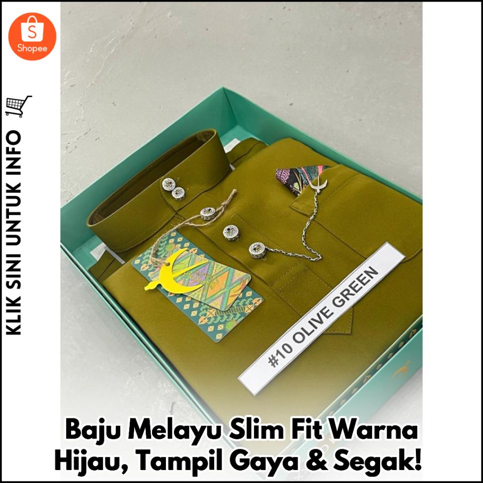 Baju Melayu Slim Fit Warna Hijau Yang Menawan