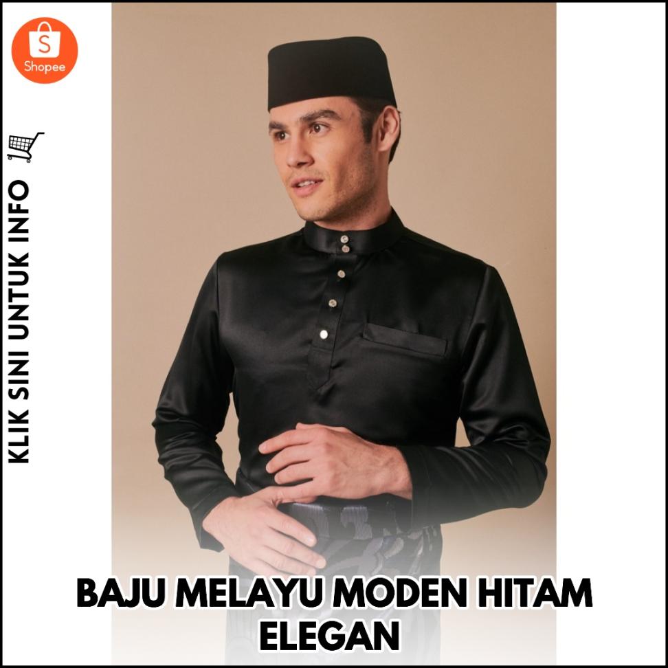 BAJU MELAYU MODEN HITAM ELEGAN