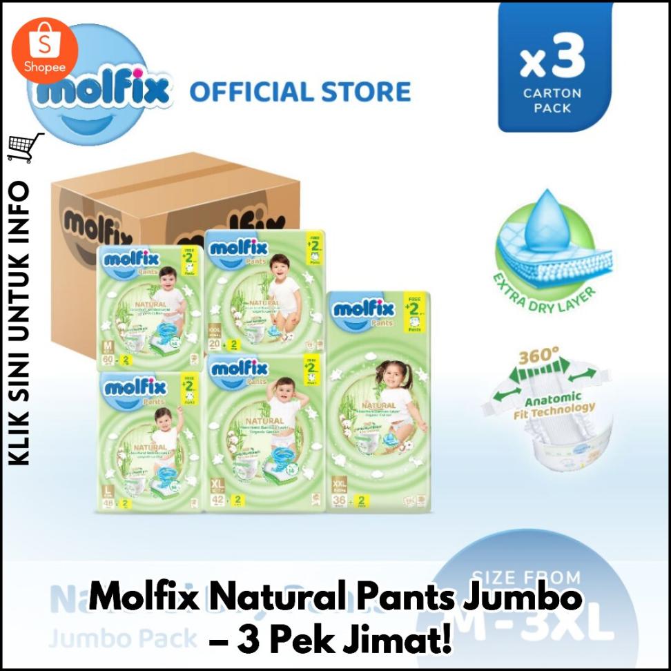 Molfix Natural Pants Jumbo – 3 Pek Jimat!