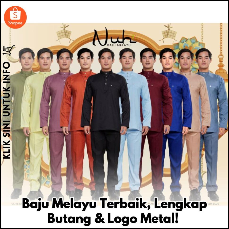 Baju Melayu Terbaik, Lengkap Butang & Logo Metal!