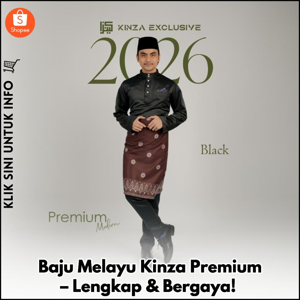 Baju Melayu Kinza Premium – Lengkap & Bergaya!