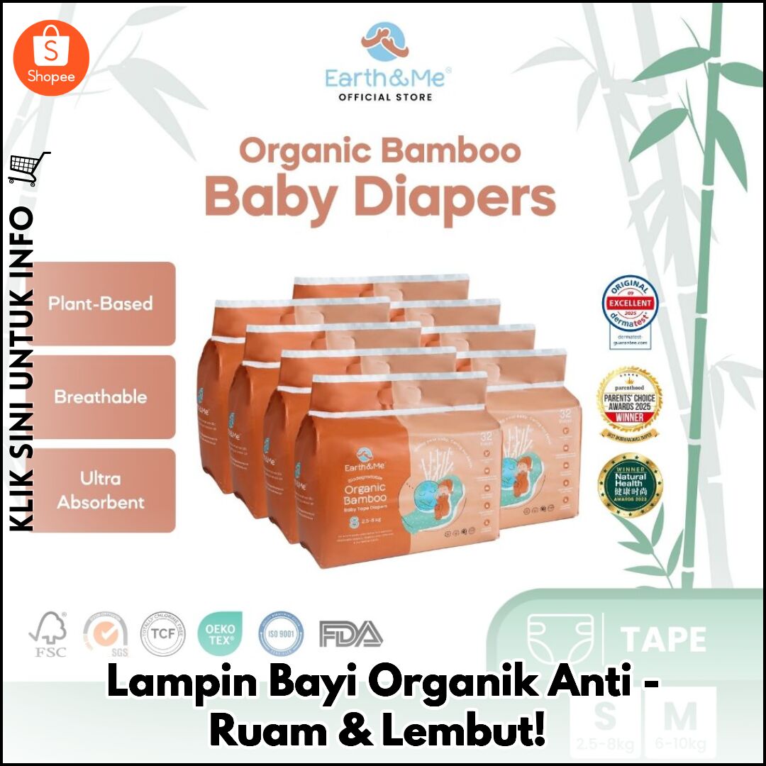 Lampin Bayi Organik Anti-Ruam & Lembut!