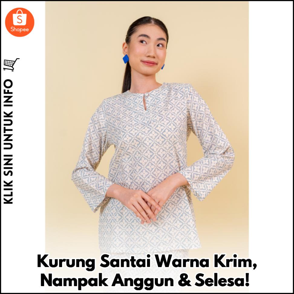 Kurung Santai Warna Krim, Nampak Anggun & Selesa!