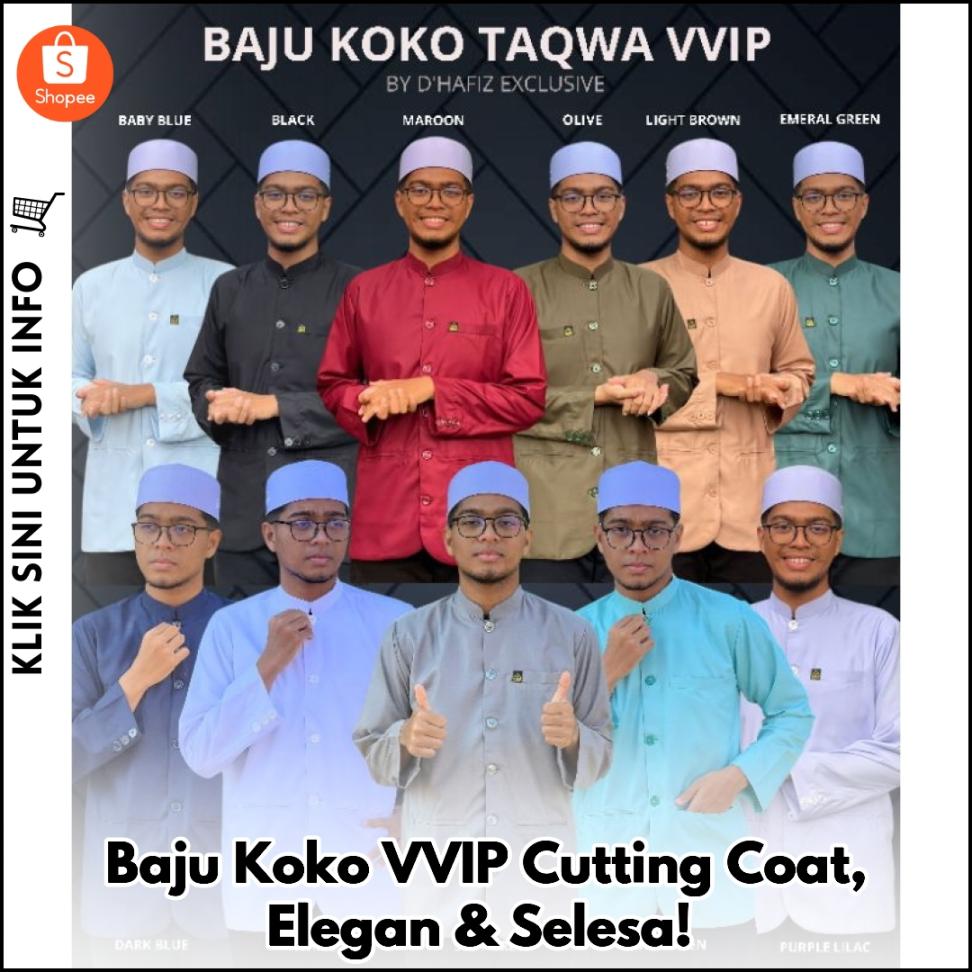 Baju Koko VVIP Cutting Coat, Elegan & Selesa!