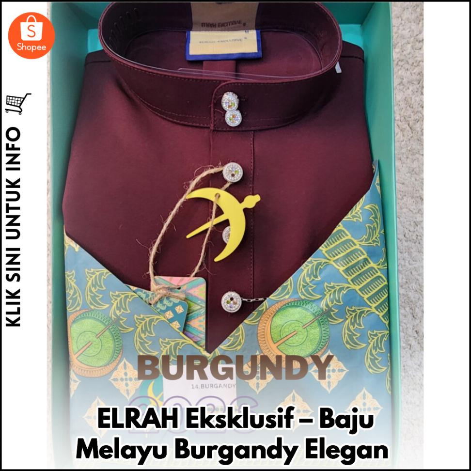 ELRAH Eksklusif – Baju Melayu Burgandy Elegan