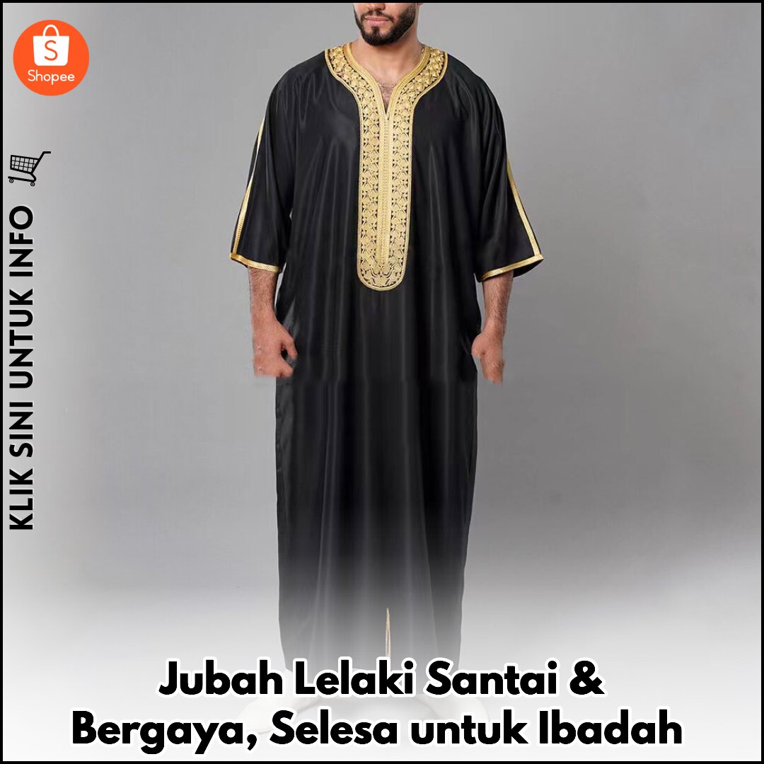 Jubah Lelaki Santai & Bergaya, Selesa untuk Ibadah