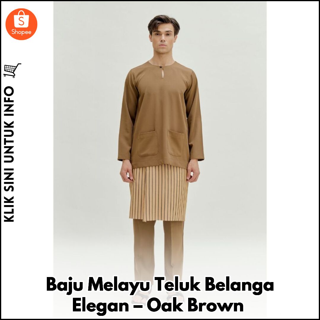 Baju Melayu Teluk Belanga Elegan – Oak Brown
