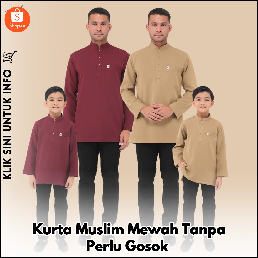 Kurta Muslim Mewah Tanpa Perlu Gosok