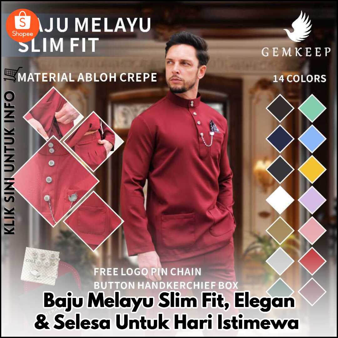 Baju Melayu Slim Fit, Elegan & Selesa Untuk Hari Istimewa