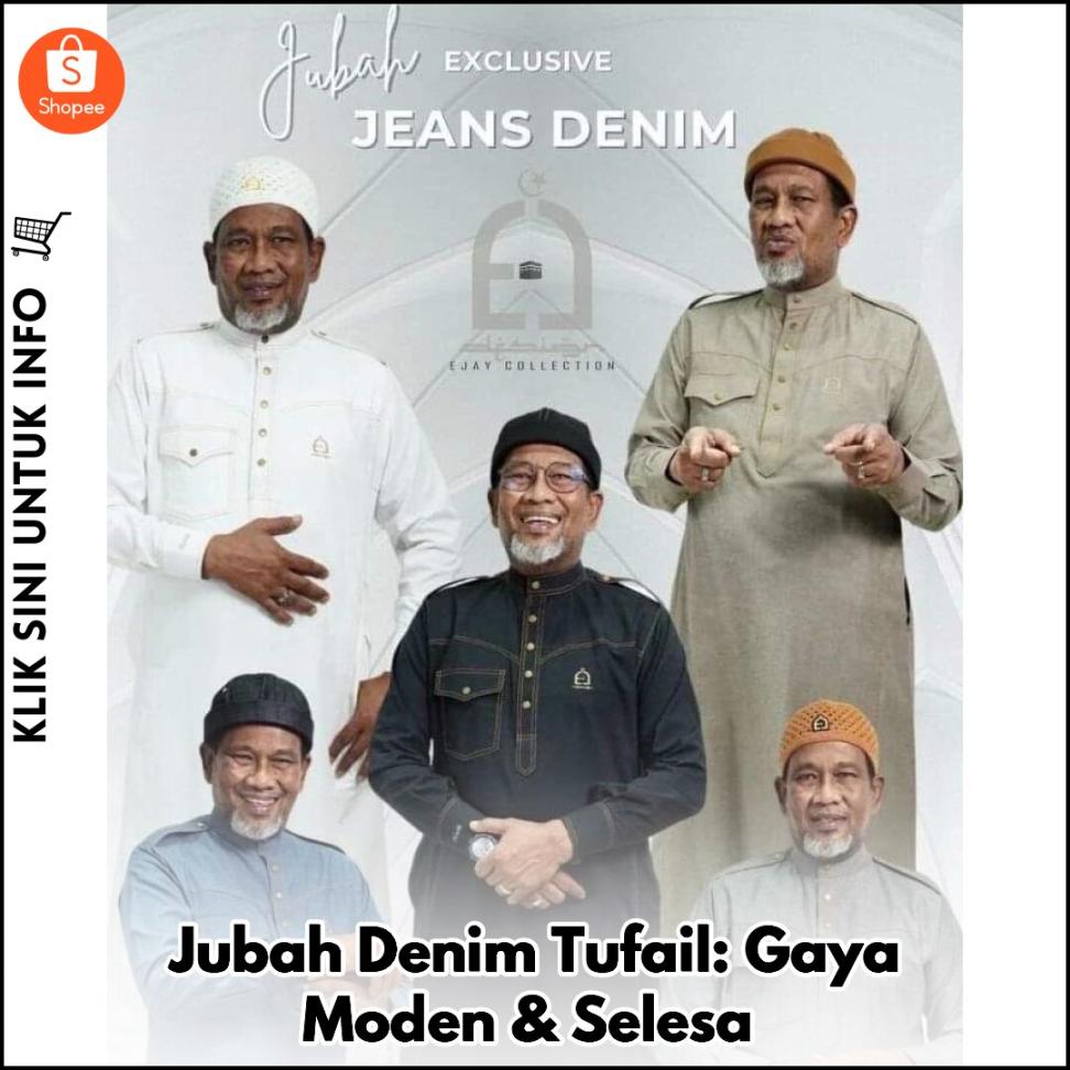 Jubah Denim Tufail: Gaya Moden & Selesa