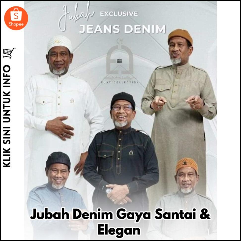 Jubah Denim Gaya Santai & Elegan