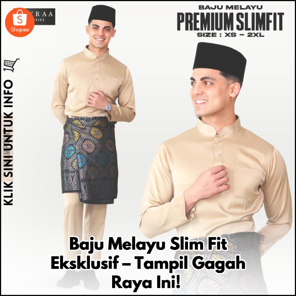 Baju Melayu Slim Fit Eksklusif – Tampil Gagah Raya Ini!