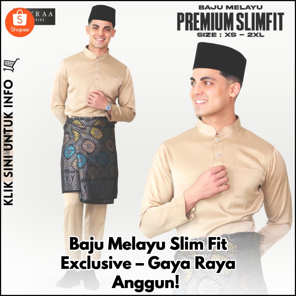 Baju Melayu Slim Fit Exclusive – Gaya Raya Anggun!