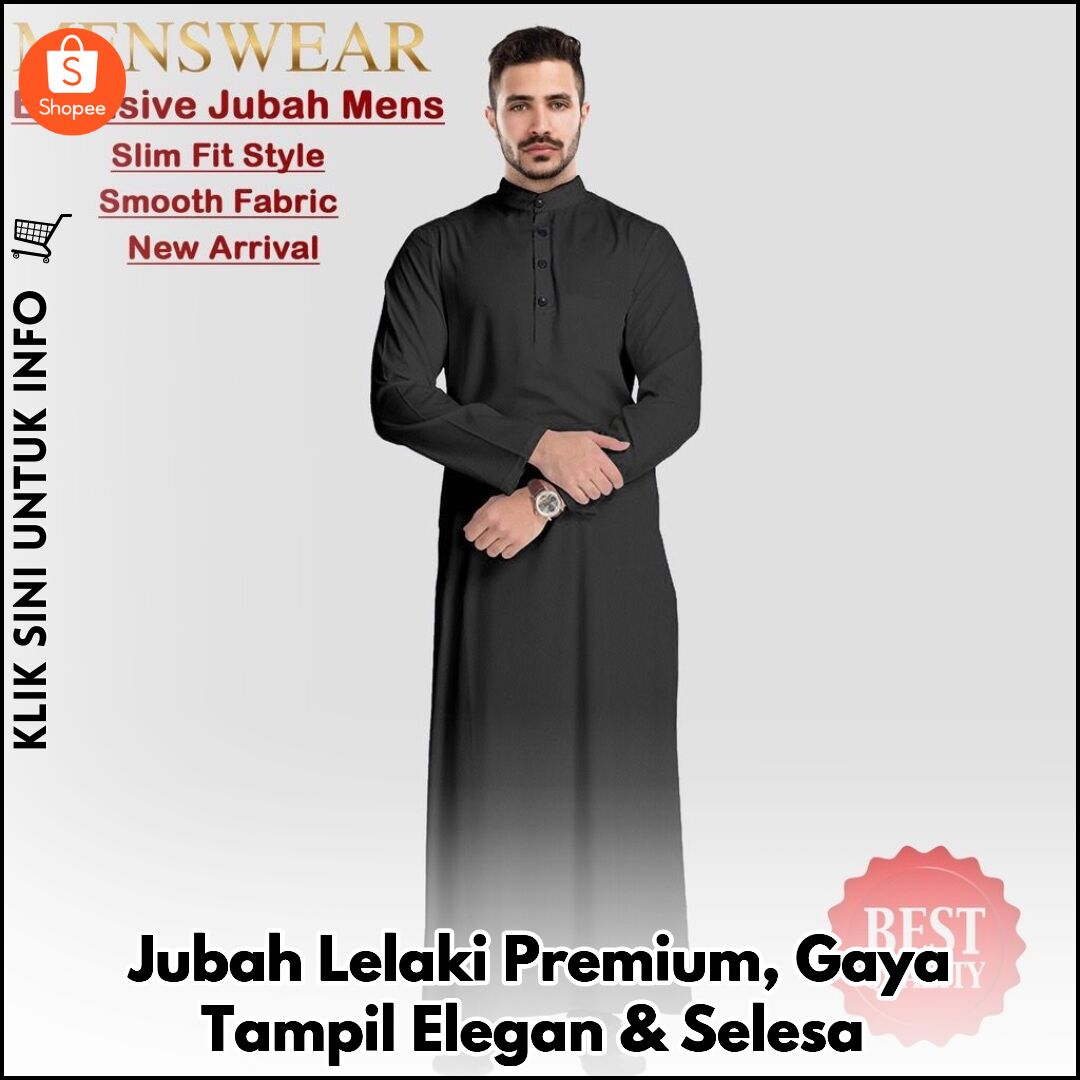 Jubah Lelaki Premium, Gaya Tampil Elegan & Selesa