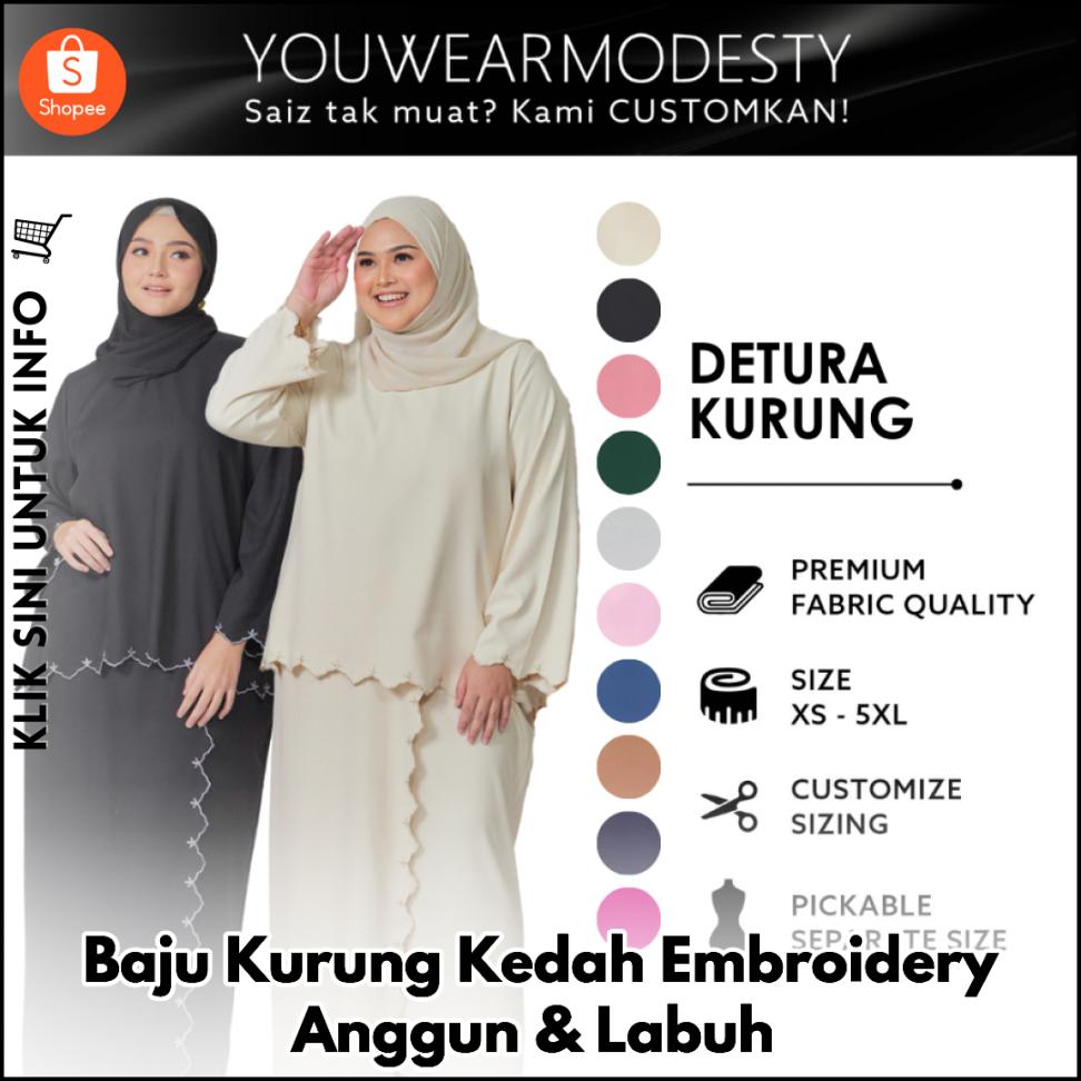 Baju Kurung Kedah Embroidery Anggun & Labuh
