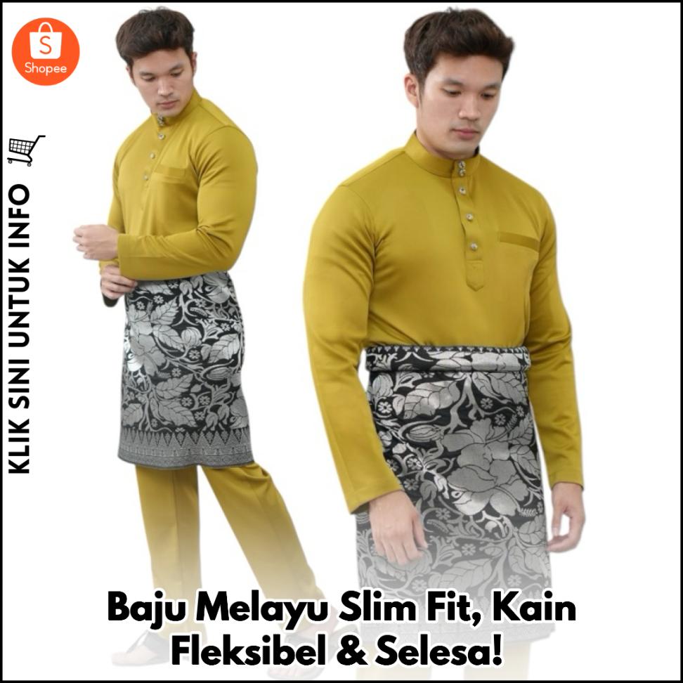 Baju Melayu Slim Fit, Kain Fleksibel & Selesa!