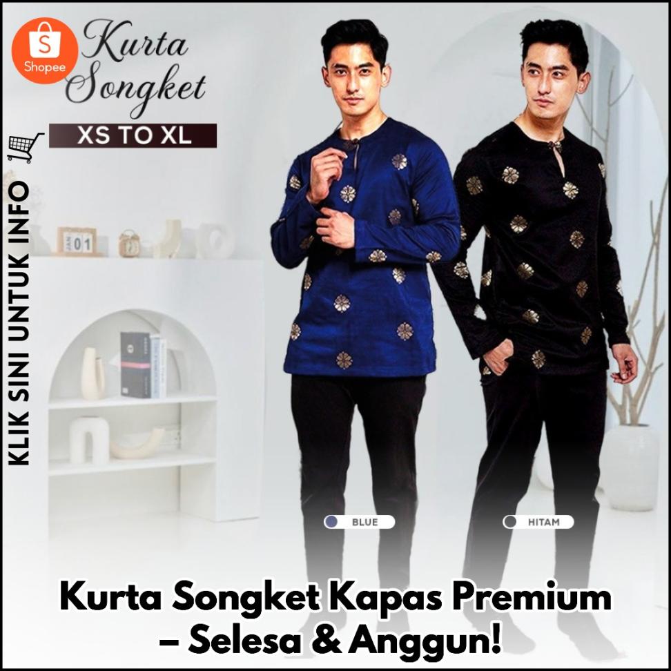 Kurta Songket Kapas Premium – Selesa & Anggun!