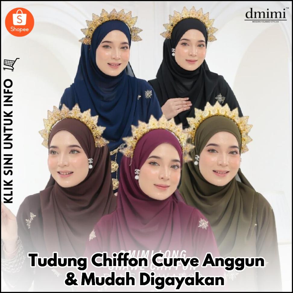 Tudung Chiffon Curve Anggun & Mudah Digayakan