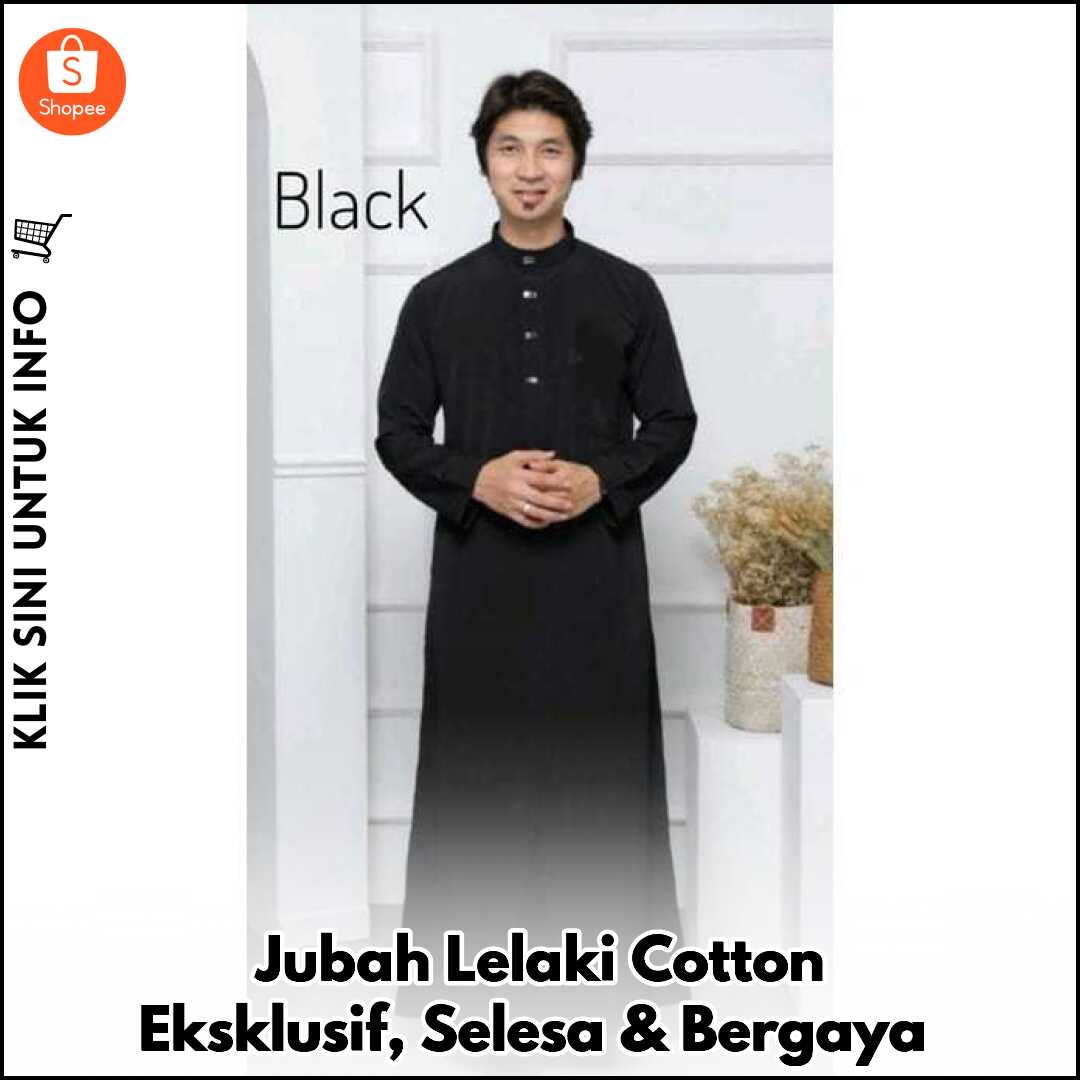 Jubah Lelaki Cotton Eksklusif, Selesa & Bergaya