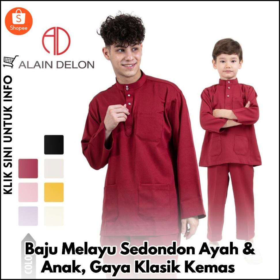 Baju Melayu Sedondon Ayah & Anak, Gaya Klasik Kemas