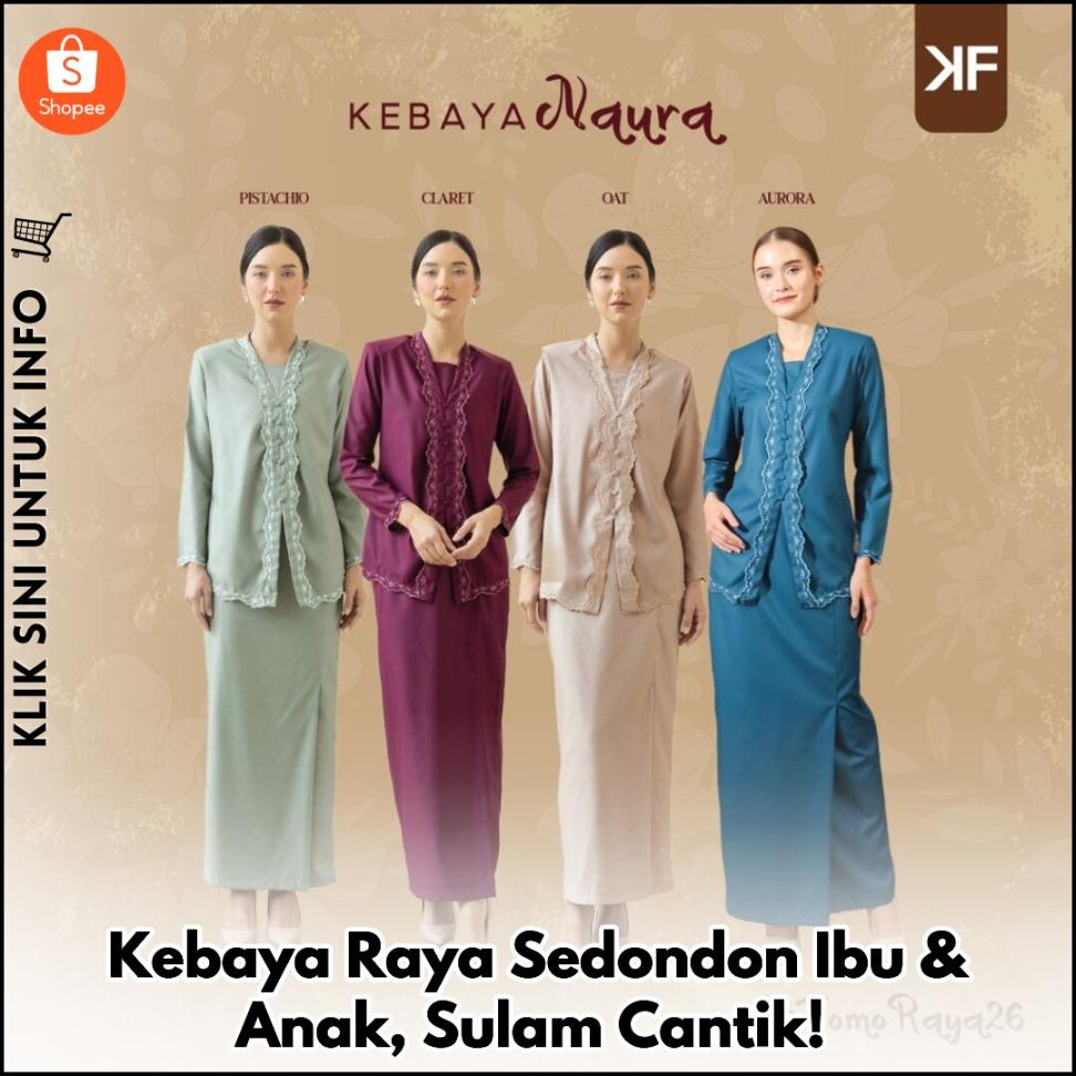 Kebaya Raya Sedondon Ibu & Anak, Sulam Cantik!