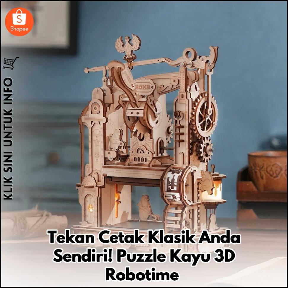 Tekan Cetak Klasik Anda Sendiri! Puzzle Kayu 3D Robotime