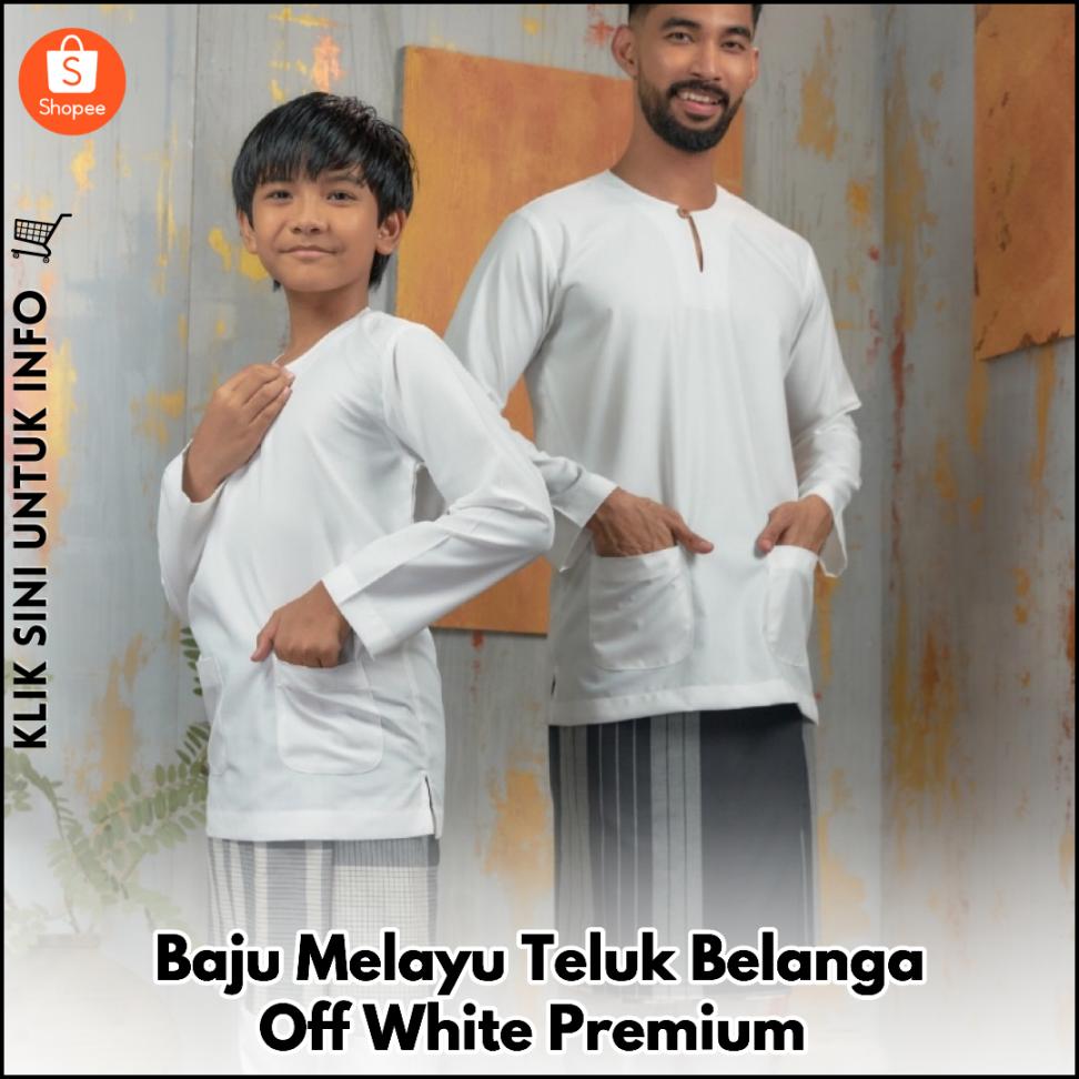 Baju Melayu Teluk Belanga Off White Premium
