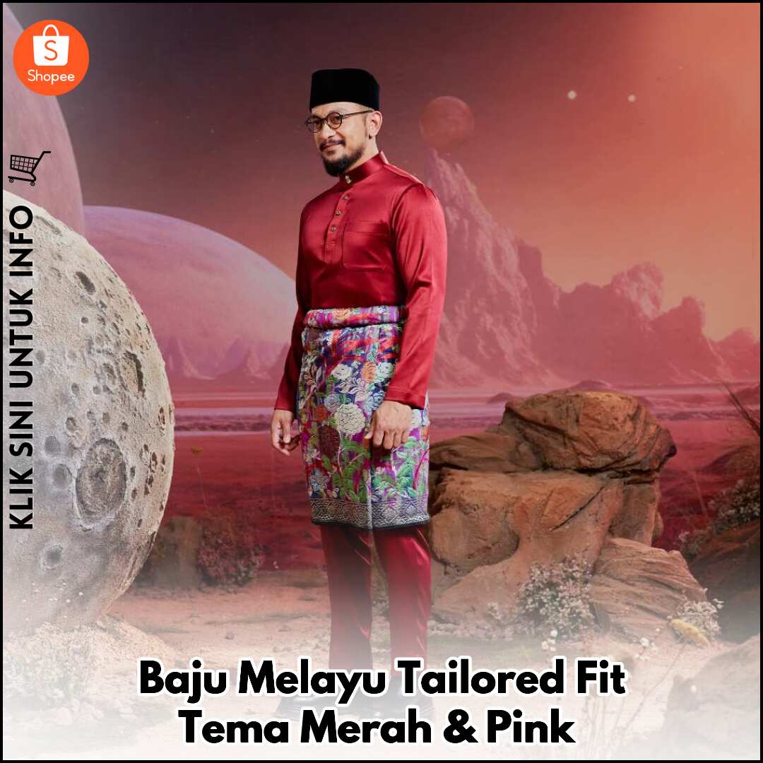 Baju Melayu Tailored Fit Tema Merah & Pink