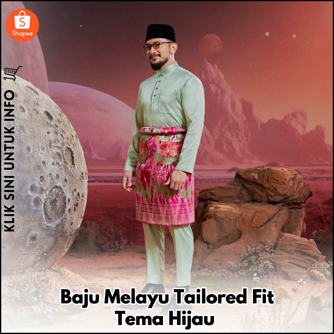 Baju Melayu Tailored Fit Tema Hijau