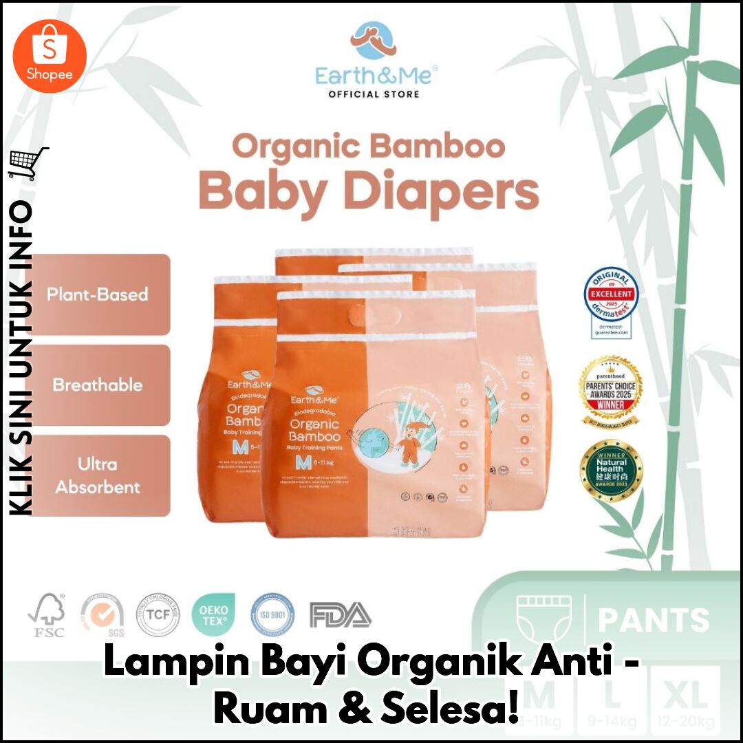 Lampin Bayi Organik Anti-Ruam & Selesa!