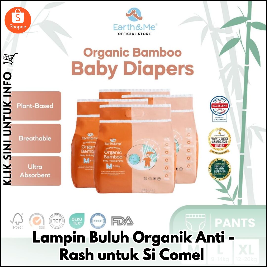 Lampin Buluh Organik Anti-Rash untuk Si Comel