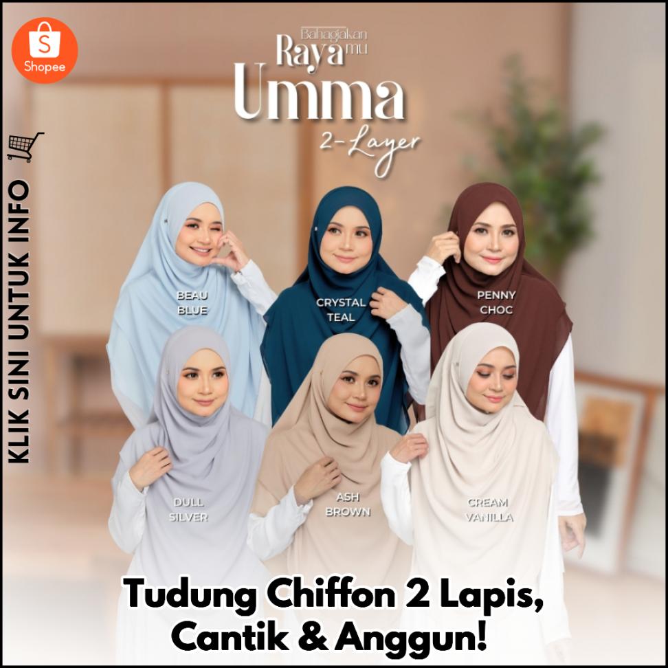 Tudung Chiffon 2 Lapis, Cantik & Anggun!