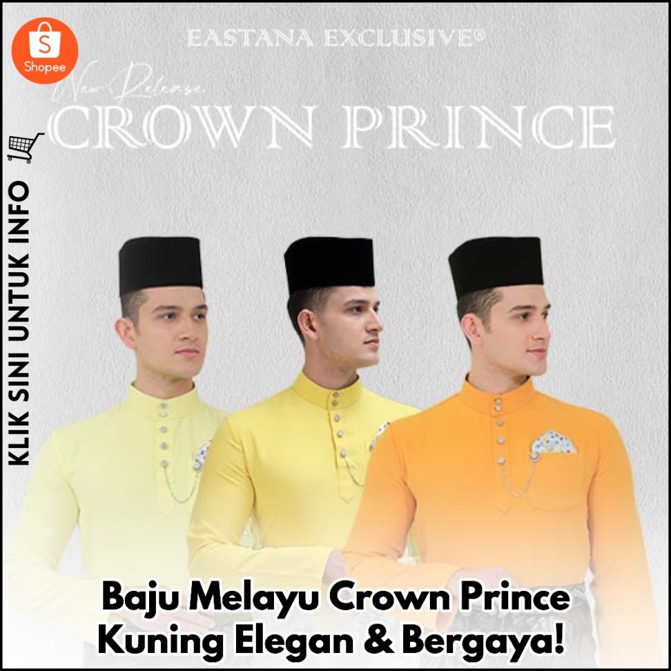 Baju Melayu Crown Prince Kuning Elegan & Bergaya!