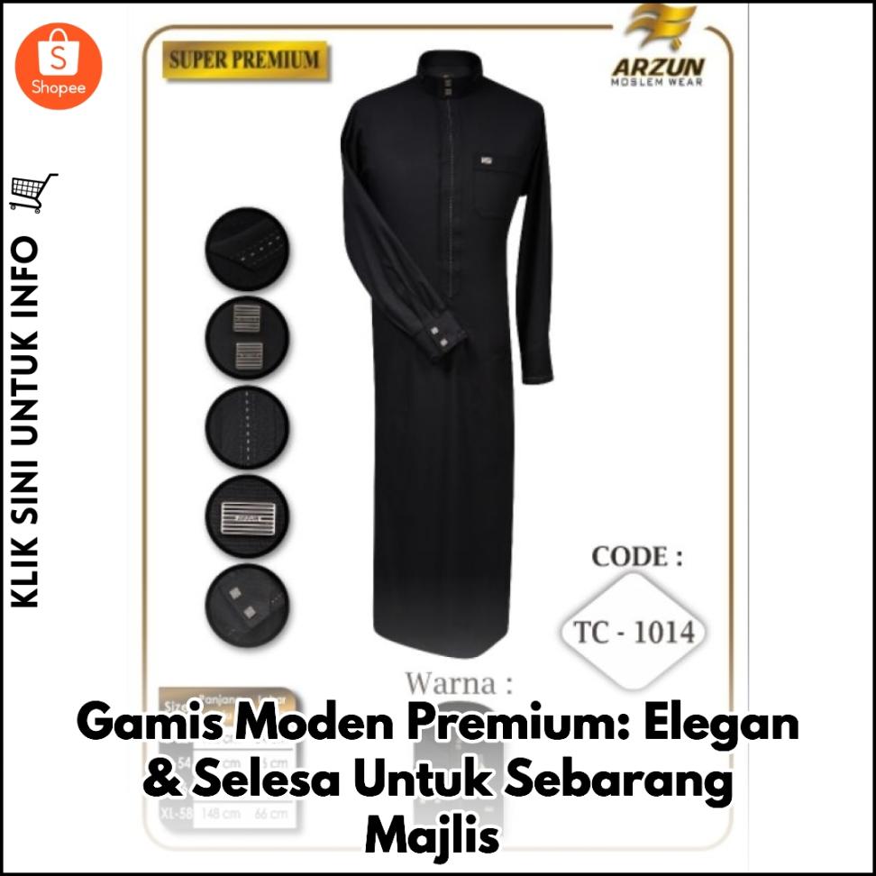Gamis Terkini PUTIH HITAM Arzun – Super Premium & Bergaya