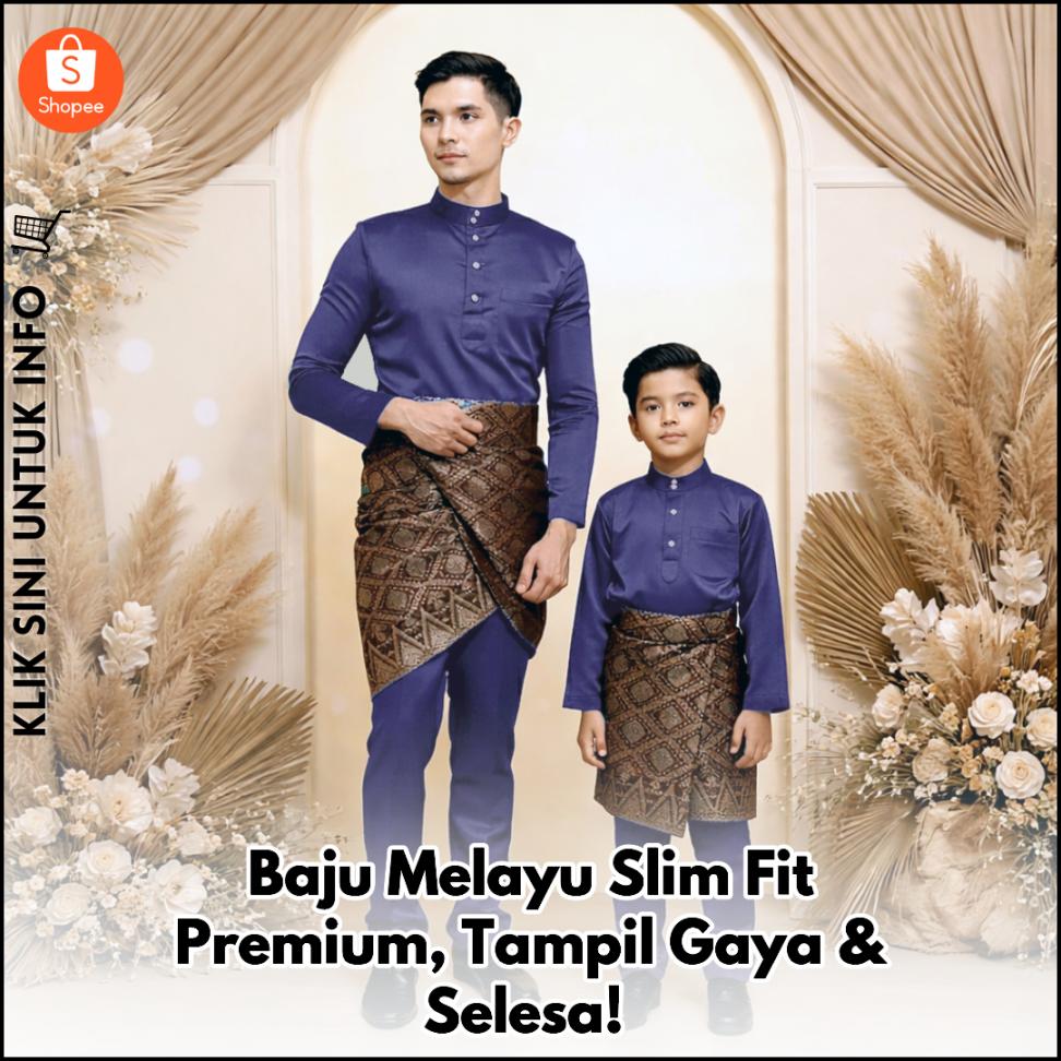 Baju Melayu Slim Fit Premium, Tampil Gaya & Selesa!