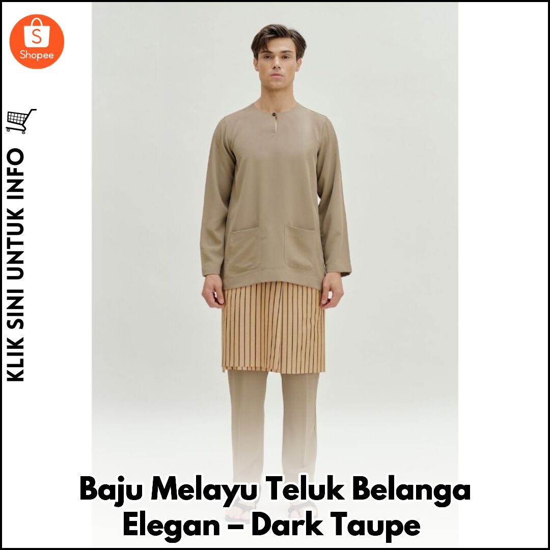Baju Melayu Teluk Belanga Elegan – Dark Taupe