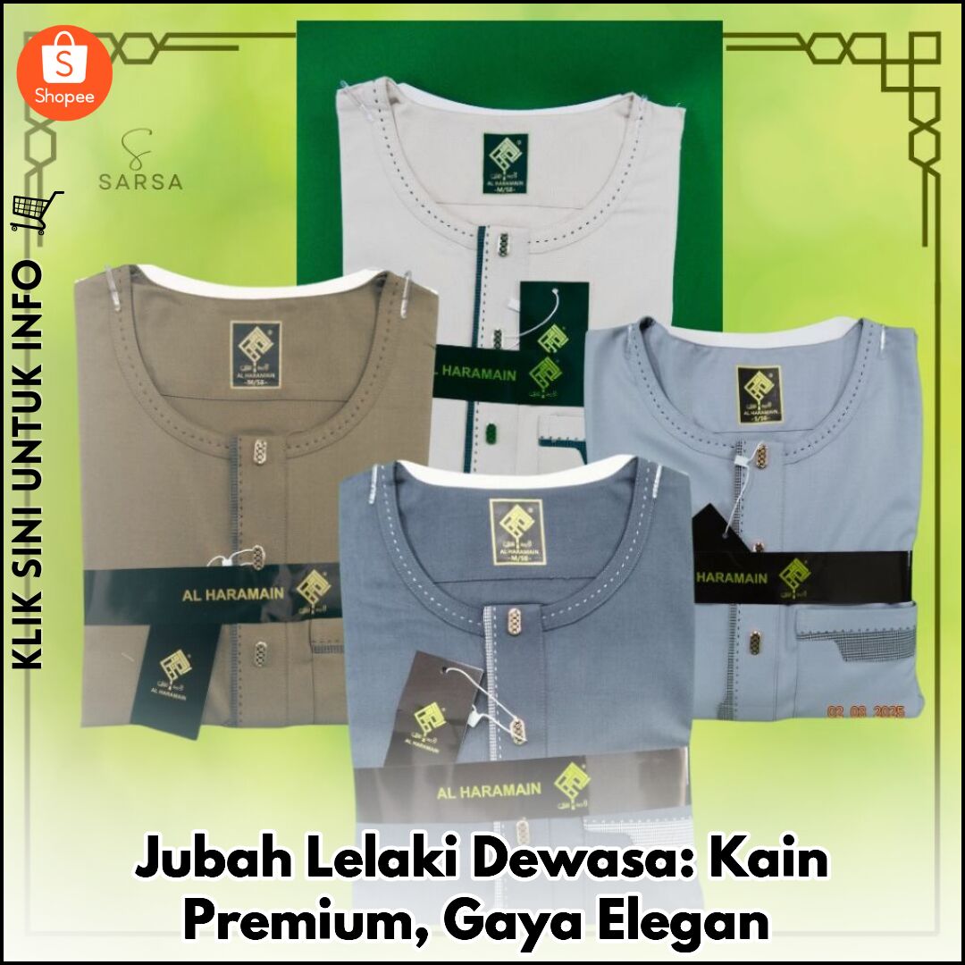 Jubah Lelaki Dewasa: Kain Premium, Gaya Elegan