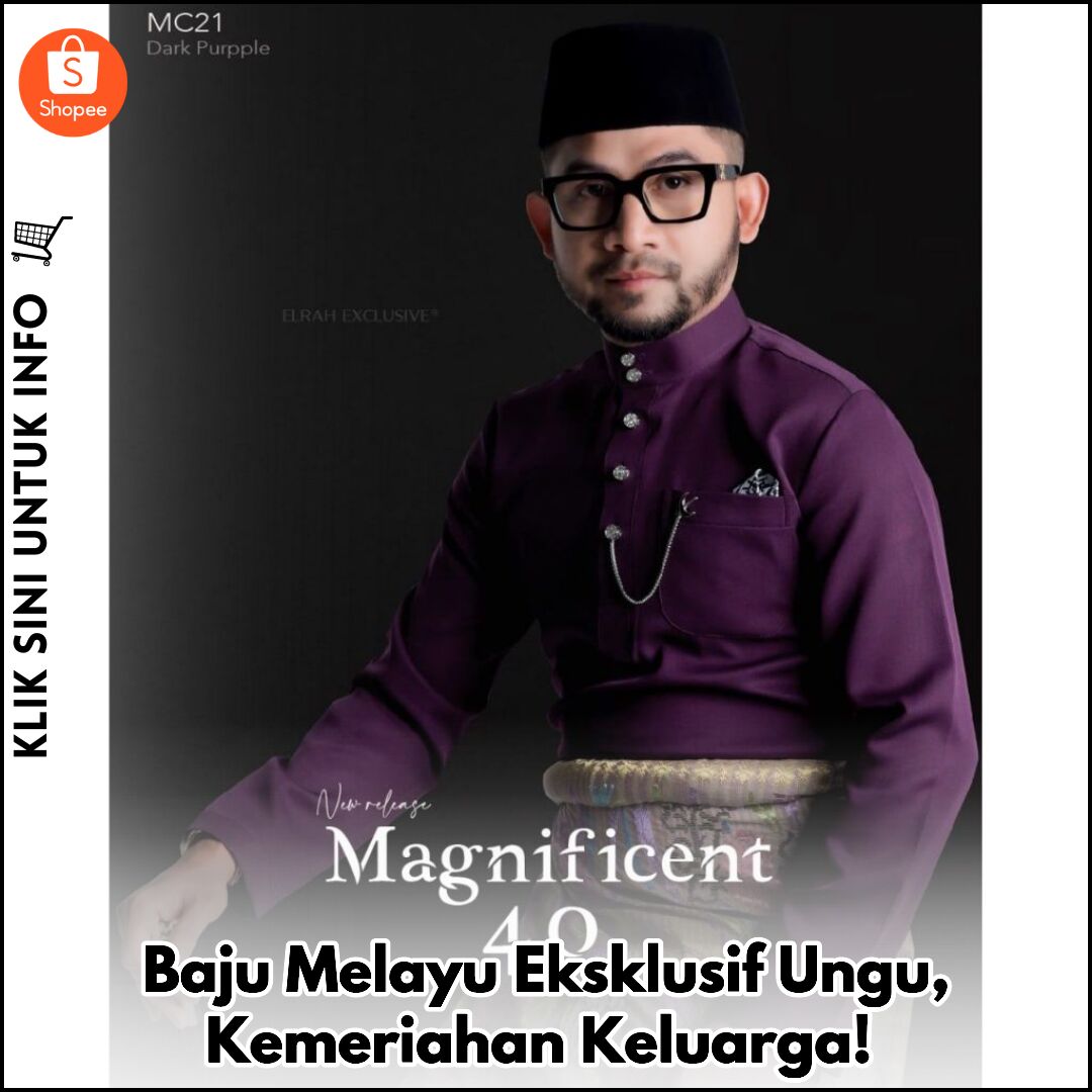 Baju Melayu Eksklusif Ungu, Kemeriahan Keluarga!