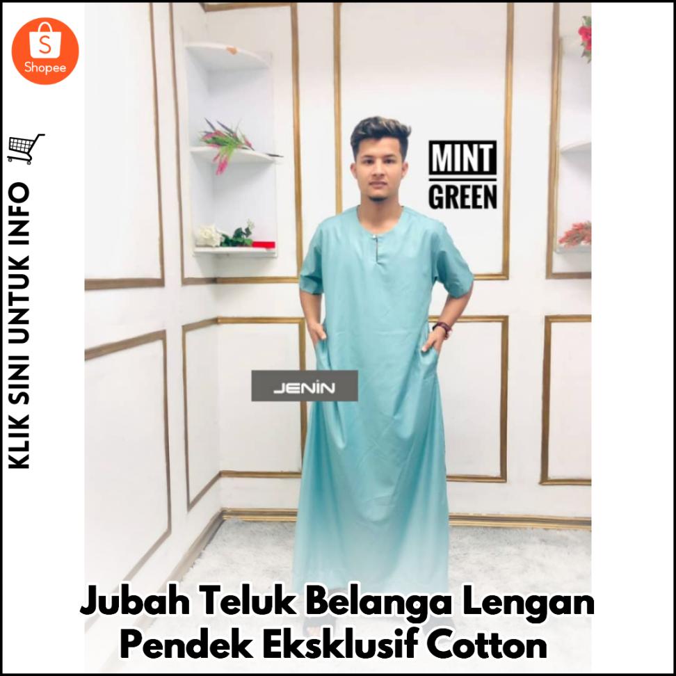 Jubah Teluk Belanga Lengan Pendek Eksklusif Cotton