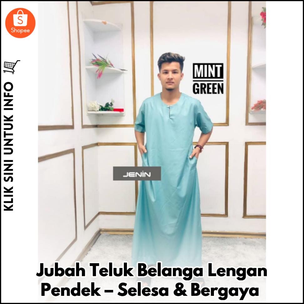 Jubah Teluk Belanga Lengan Pendek – Selesa & Bergaya