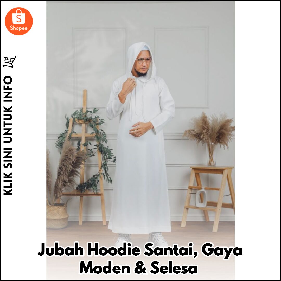 Jubah Hoodie Santai, Gaya Moden & Selesa