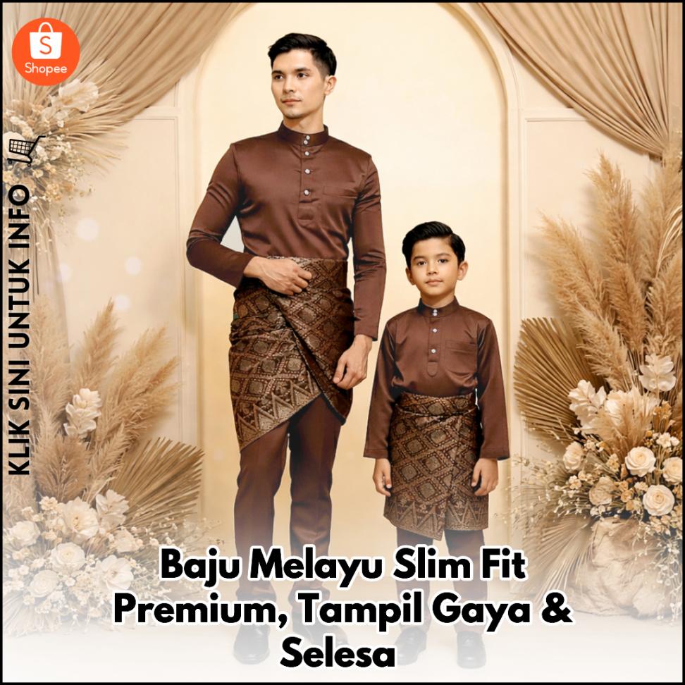 Baju Melayu Slim Fit Premium, Tampil Gaya & Selesa