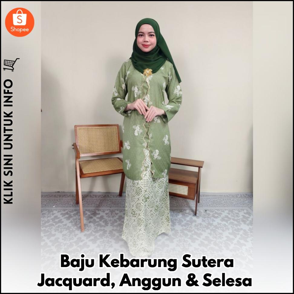 Baju Kebarung Sutera Jacquard, Anggun & Selesa