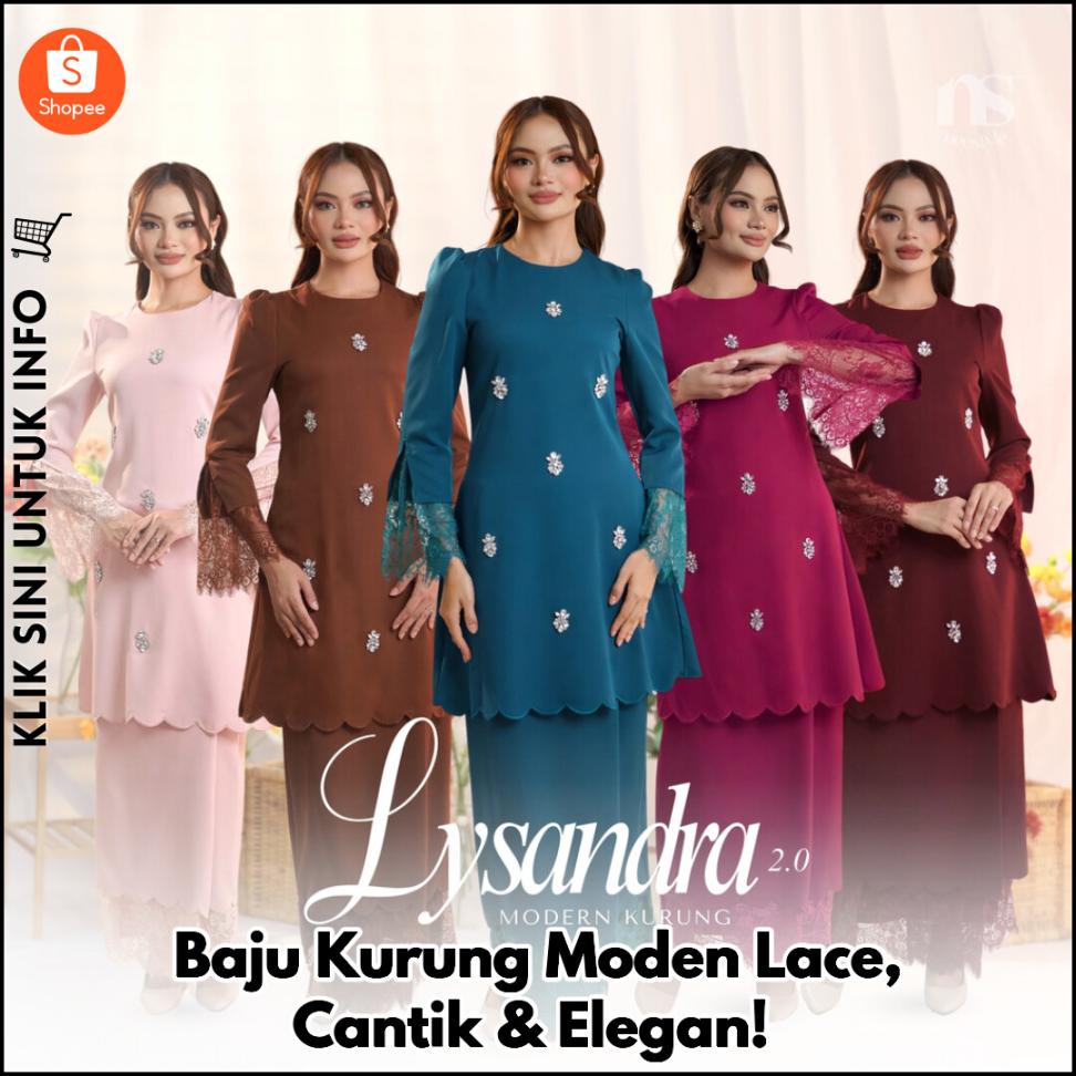 Baju Kurung Moden Lace, Cantik & Elegan!